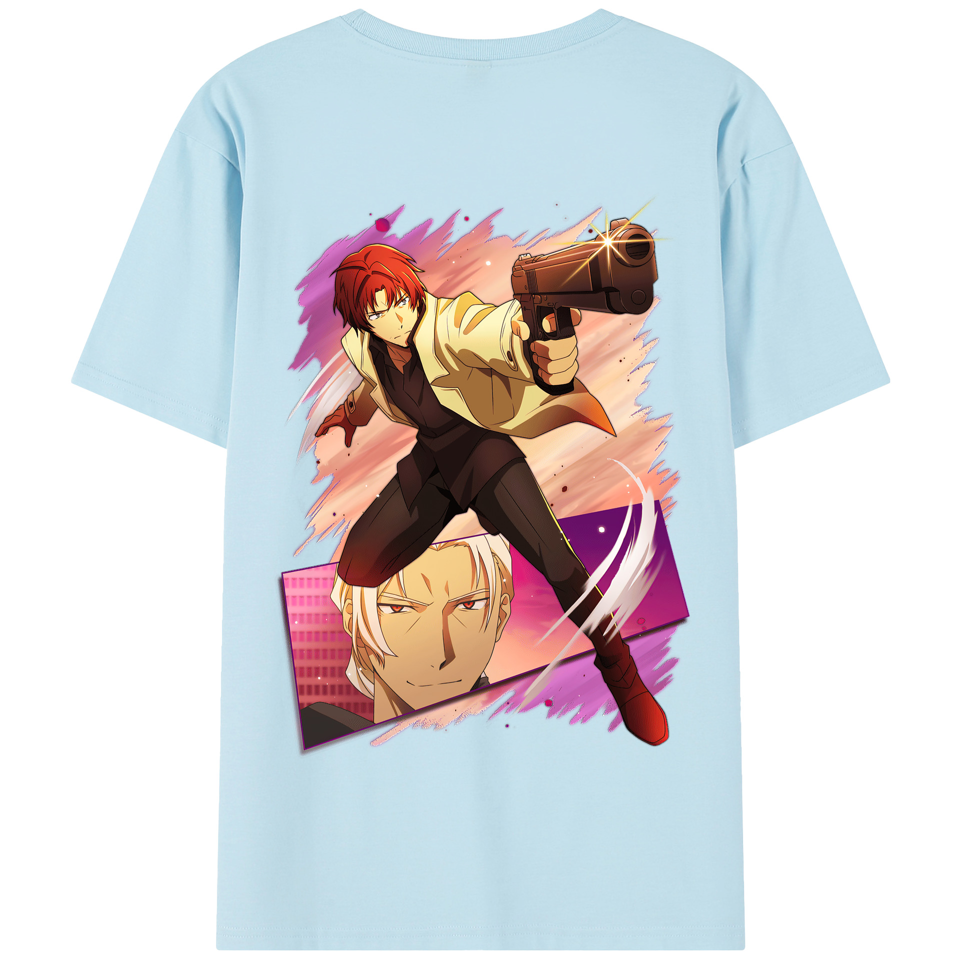 （画像用） 文豪ストレイドッグス Bungo Stray Dogs 綿100％半袖Tシャツ（背面プリント）